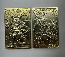 1999 Burger King Limited Edition Pokemon 23K Gold Plated Mewtwo And Charizard - Image 1