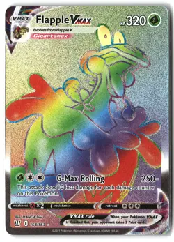 Flapple VMAX ⭐ 164/163 Holo Rare Rainbow Battle Styles 2021 Pokemon NM - Image 1