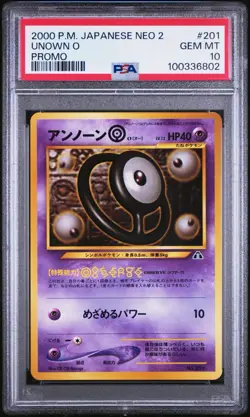 Pokemon Cards: Japanese Neo 2 Promo: Unown O 201 PSA 10 - Image 1