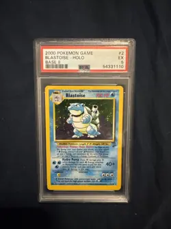 Pokemon TCG Blastoise Holo Unlimited Rare Card 2/130 Base Set Psa 5 - Image 1