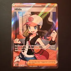 Hilda 164/086 Full Art Ultra Rare White Flare Holo Pokemon TCG Card NM Condition - Image 1