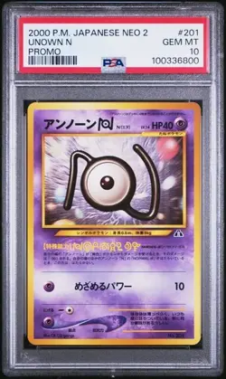 Pokemon TCG - Unown N #201 Neo 2 File Promo Japanese 2000 - PSA 10 - Image 1