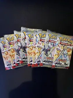 Pokemon TCG Scarlet & Violet Prismatic Evolutions Booster Packs Lot of 9 SEALED - Image 1