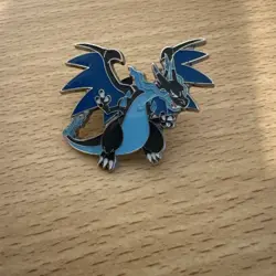 Official Nintendo Pokemon TCG 2014 Mega Charizard X Blue Enamel Collectors Pin - Image 1
