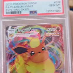 Pokemon Flareon VMAX 018/203 SWSH07 Evolving Skies Holo PSA 10 TCG Card - Image 1