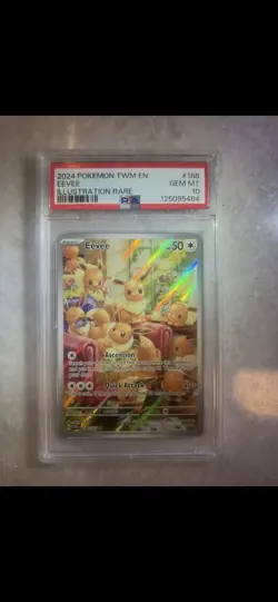 Pokemon Eevee TCG Twilight Masquerade Illustration Card 188/167 PSA 10 - Image 1