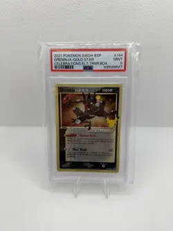 2021 Pokemon SWSH BSP Greninja Gold Star Celebrations ETB #144 PSA 9 Mint - Image 1