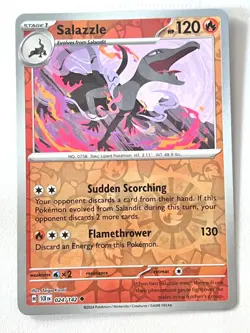 Salazzle 024/142 Reverse Holo Uncommon Stellar Crown Pokemon TCG - Near Mint NM - Image 1