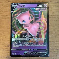 Mew V 113/264 - Fusion Strike - Ultra Rare Holo - Near Mint Pokemon Card - Image 1