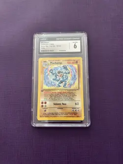 1999 Pokemon Base Set Machamp Holo #8 CGC 6 - Image 1