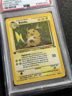 Pokemon TCG Raichu 14/62 1st Edition Fossil Set WOTC Vintage Holo Rare PSA 9 - Image 2
