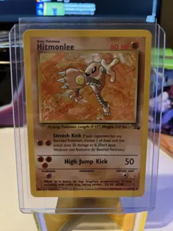 Pokemon TCG Hitmonlee Fossil 22 Regular Unlimited Rare LP/NM - Image 1