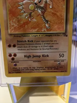 Pokemon TCG Hitmonlee Fossil 22 Regular Unlimited Rare LP/NM - Image 3