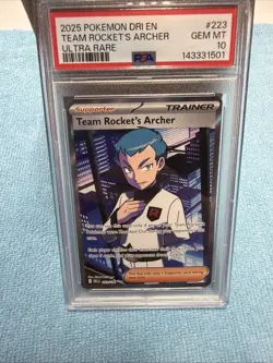 PSA 10 TEAM ROCKET'S ARCHER #223 2025 POKEMON DRI EN-DESTINED RIVALS ULTRA RARE - Image 1