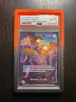 2024 One Piece EN Promo Monkey D. Luffy PSA Magazine Exclusive OP05-060 PSA 10 - Image 1