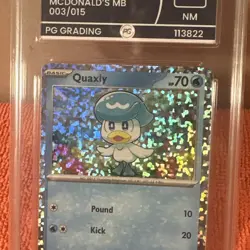 Quaxly 003/015 McDonald's 2023 Pokemon TCG Promo Card PG Graded 7 Near Mint - Image 3
