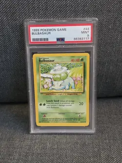 1999 Pokemon Base Set BULBASAUR #44 PSA 9 MINT - Image 1