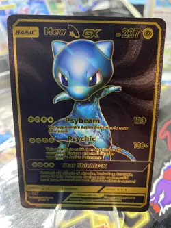 Mew GX Black Foil Fan Art Collector Pokemon Card 18/20 Star Shield *FAN ART* - Image 1