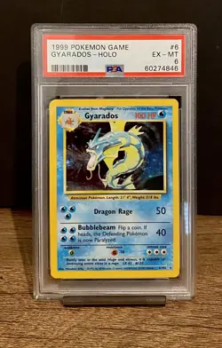 GYARADOS HOLO PSA 6 1999 POKEMON BASE SET 6/102 Vintage Rare - Image 1