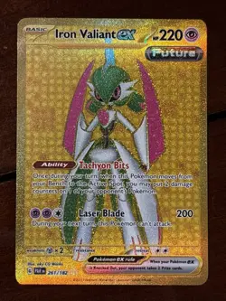 Pokemon Paradox Rift Iron Valiant Ex 261/182 Hyper Rare Holo - Image 1