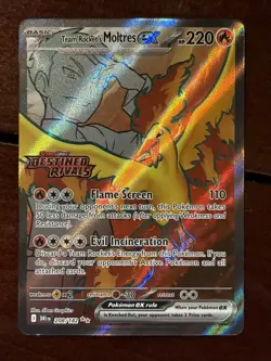 Pokemon Destined Rivals Team Rocket’s Moltres Stamped Promo 208/182 - Image 1