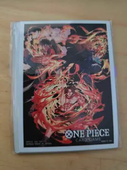 ONE PIECE Card Game Official Limited Card Sleeves Ace Sabo Luffy 10pcs. - Image 1