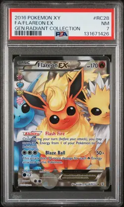 2016 POKEMON XY GENERATIONS RADIANT COLLECTION FULL ART/FLAREON EX PSA 7 - Image 1