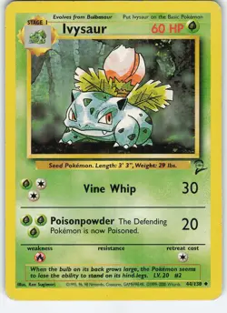 Ivysaur 044/130 Base Set 2 Uncommon Normal MP Pokemon - Image 1