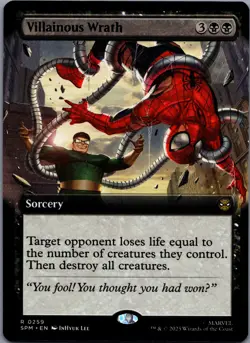 Villainous Wrath 259 MTG Marvel's Spider-Man Rare Extended Art NM - Image 1