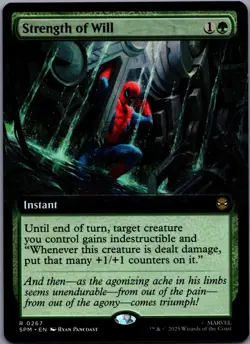 Strength of Will 267 MTG Marvel's Spider-Man Rare Extended Art NM - Image 1