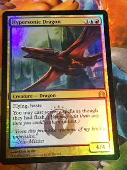 C6719 MTG MAGIC RETURN TO RAVNICA HYPERSONIC DRAGON #170 FOIL MP RARE - Image 1