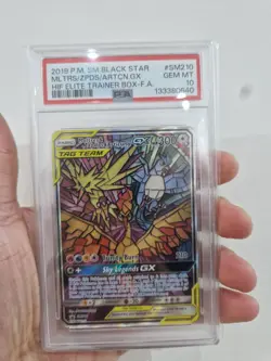Pokemon TCG Hidden Fates Moltres & Zapdos & Articuno SM210 PSA 10 GEM MINT! - Image 1