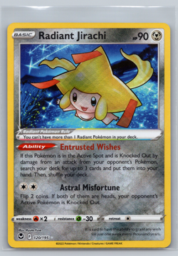 Radiant Jirachi 120/195 Holo Rare Silver Tempest SWSH12 Pokemon English NM - Image 1