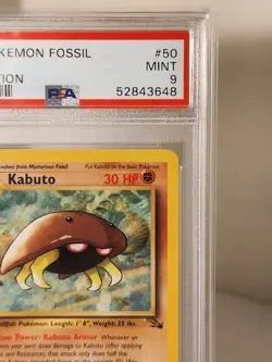 Pokemon Fossil Kabuto 1st Edition 50/62 PSA 9 Mint 1999 - Image 3