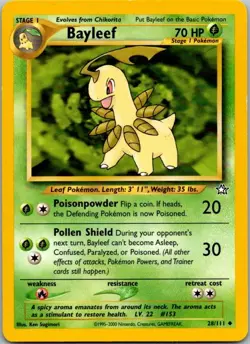 Neo Genesis #028/111 Bayleef Pokemon Moderately Played - Image 1