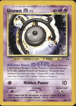Unown M 49/75 Uncommon WOTC Neo Discovery Pokemon - Image 1