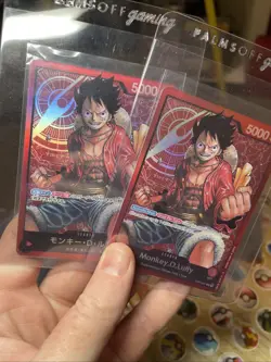 One Piece English Monkey.D.Luffy ST01-001 Leader Foil, Mint English And Japanese - Image 2