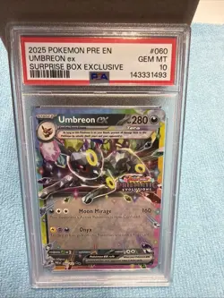 2025 Pokemon Umbreon Ex Surprise Box 060/131 Prismatic Evolutions Stamp - PSA 10 - Image 1