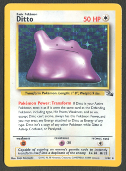 Pokemon TCG: Ditto 3/62 Fossil WoTC Holo Rare - Image 1