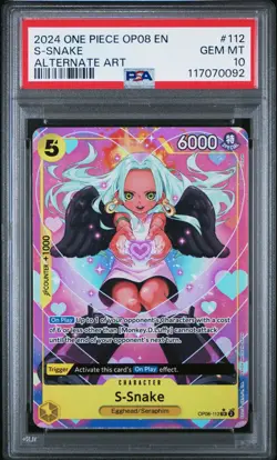 2024 One Piece OP08-112 S-Snake Alternate Art Two Legends PSA 10 English - Image 1