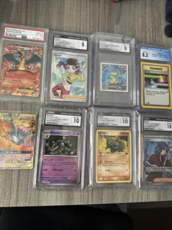 Pokemon Graded Lot Of 7 Japanese & English PSA CGC Slabs And Tag Team,Charizard - Image 1