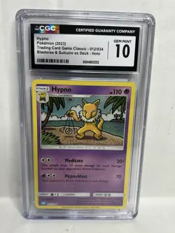 CGC 10 GEM MINT Hypno 012/034 CLC TCG Classic Blastoise Deck Holo Pokemon 2023 - Image 1