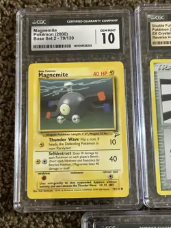 5 Graded Mint 10 Pokemon Cards Lot Psa Cgc Magnemite Trainers And More - Image 2