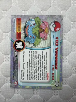 1999 Topps Chrome Pokemon Series 1 #03 Venusaur Base Card Excellent Condition - Image 2