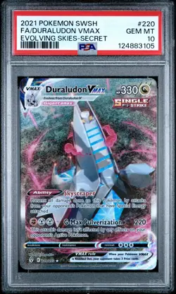 2021 POKEMON SWORD & SHIELD EVOLVING SKIES SECRET FULL ART/DURALUDON VMAX PSA 10 - Image 1