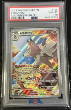 💎 Pokemon TCG Lycanroc #166 Illustration Rare 166/159 Journey Together PSA 10 - Image 1