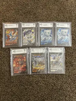 7 Graded 10 Bccg Pokemon Card Lot Indeedee V , Cinderace V And More - Image 1