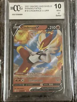 7 Graded 10 Bccg Pokemon Card Lot Indeedee V , Cinderace V And More - Image 2