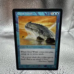 Great Whale #77 (LP) Urza's Saga USG Magic MTG - Image 1