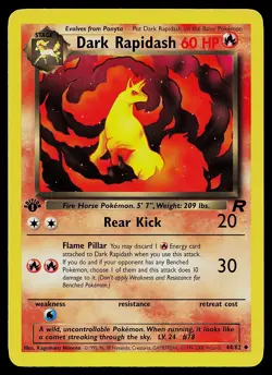 Pokemon Card - Dark Rapidash Team Rocket 44/82 Uncommon 1st Edition - Image 1